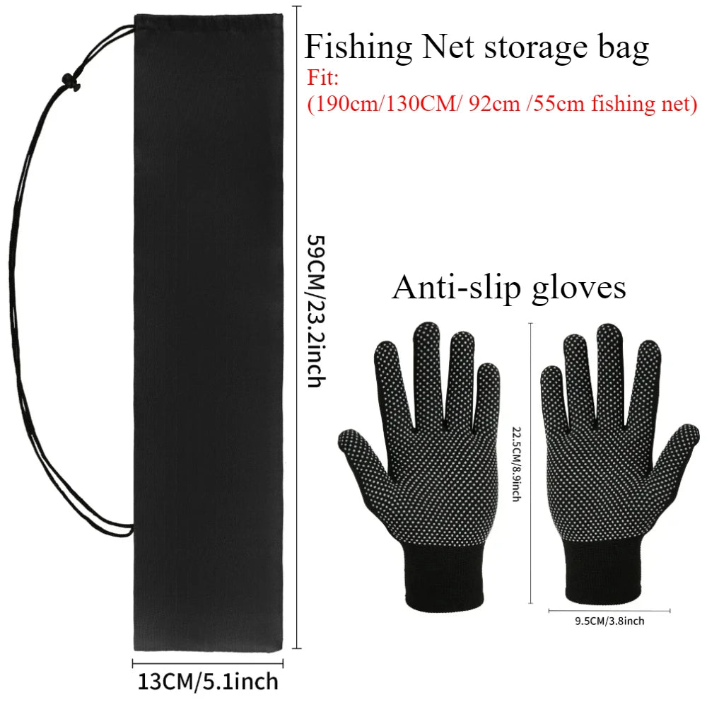 Épuisette de pêche télescopique en aluminium – Pliable et durable